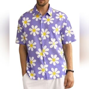 NewMen's Hardaddy Floral Chest Pocket Short Sleeve Hawaiian Shirt Size‎ Medium